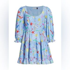 Rixo Women's Ambretta Mini-Dress in blue